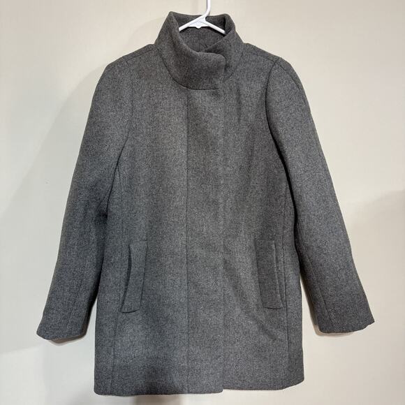 J Crew Mercantile Size 2 Gray City Coat Jacket Wool Blend Zip Pockets - Picture 1 of 16